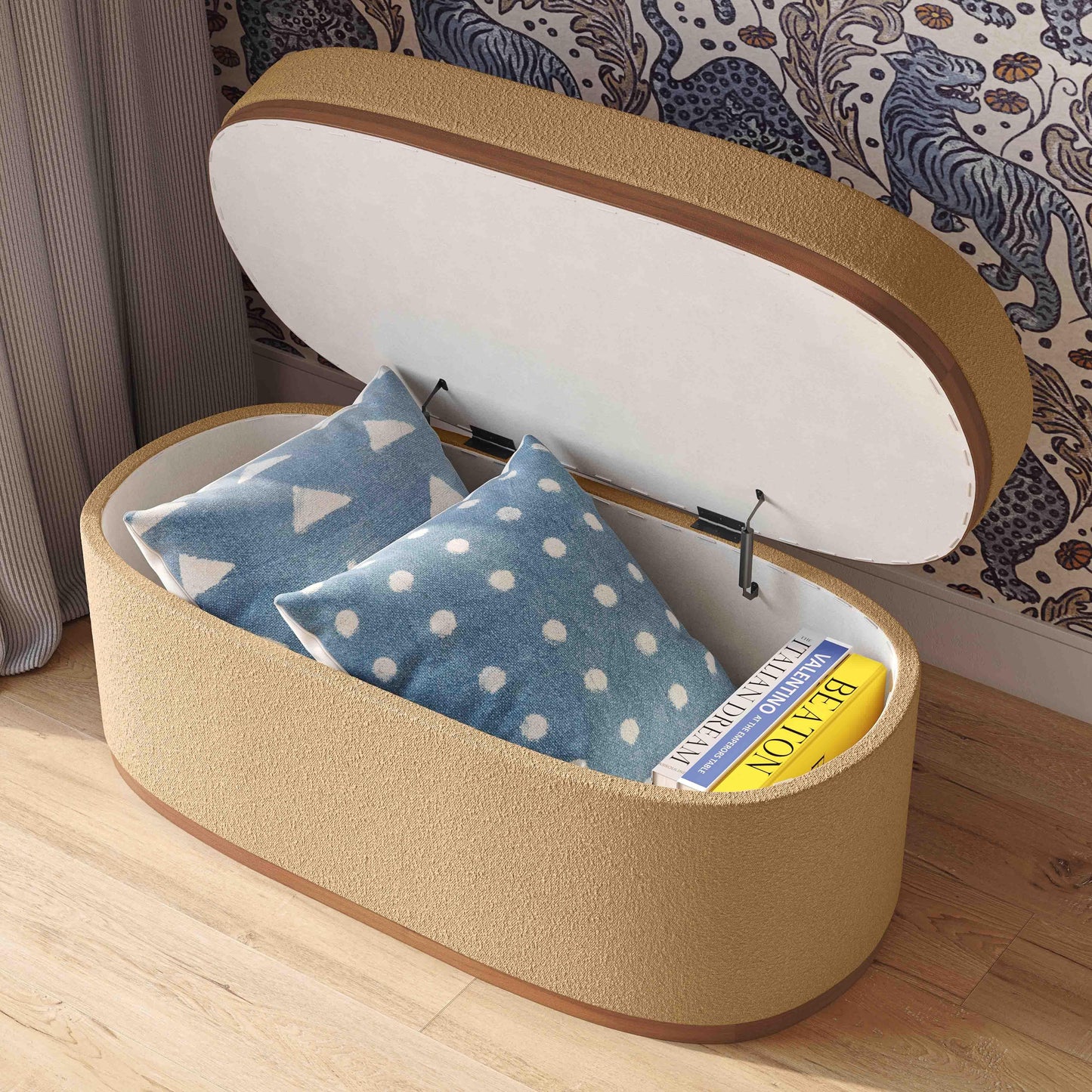 Olivier - Boucle Oval Storage Ottoman