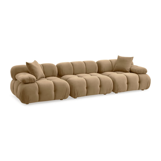 Calliope - Performance Velvet Modular Sofa - Cafe Au Lait